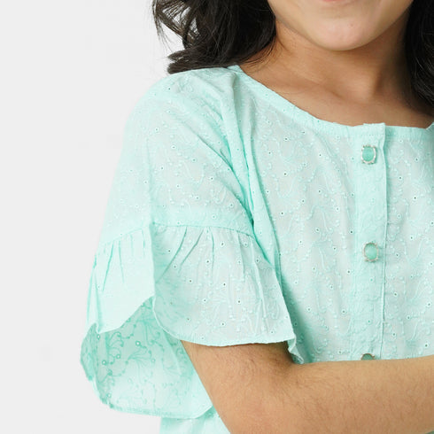 Sky Blue Embroidered 3pc Set