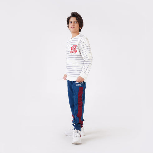 KNITTED COLOR BLOCK TROUSER