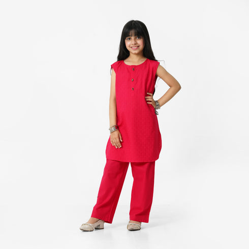 Red Embroidered 3pc Set