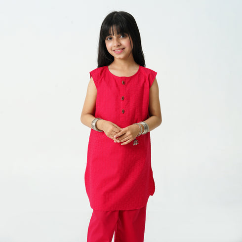 Red Embroidered 3pc Set