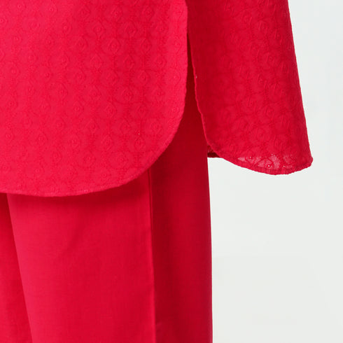 Red Embroidered 3pc Set