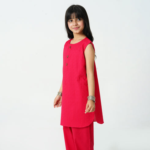 Red Embroidered 3pc Set
