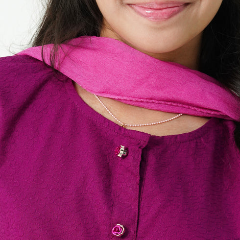 Purple Embroidered 3pc Set