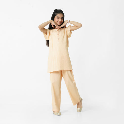 Beige Embroidered 3pc Set