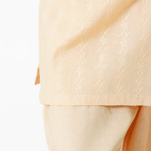 Beige Embroidered 3pc Set