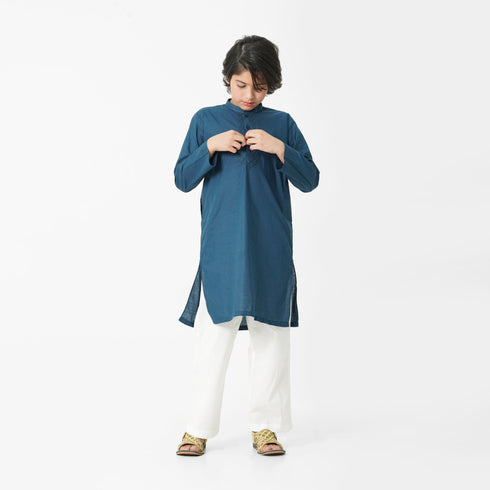 Blue Embroidered Kurta Shalwar