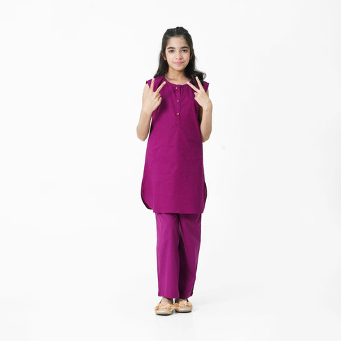 Purple Embroidered 3pc Set