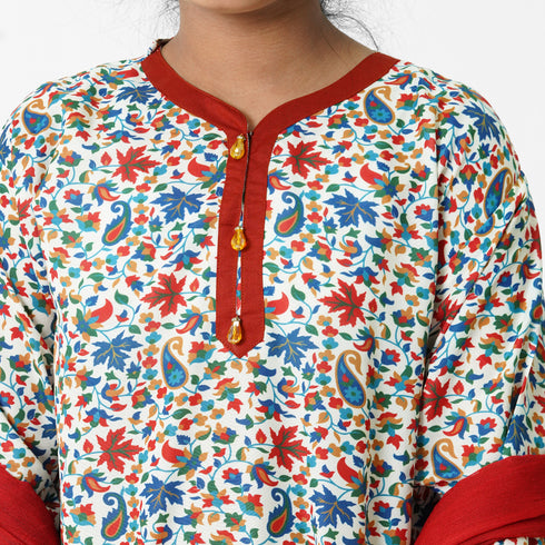 Red Floral 3pc Eastern Set