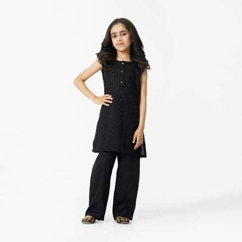 Black Embroidered 3pc Set