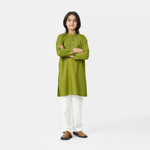 Green Embroidered Kurta Shalwar
