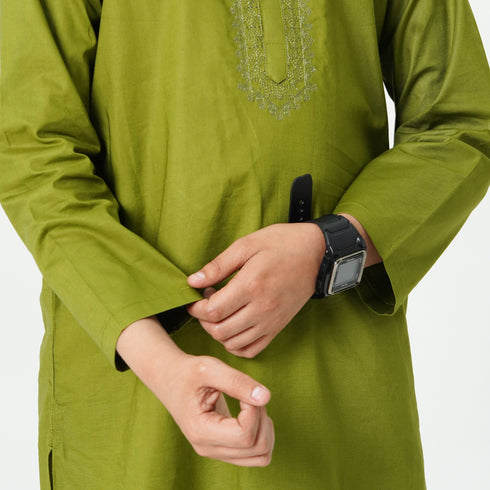 Green Embroidered Kurta Shalwar