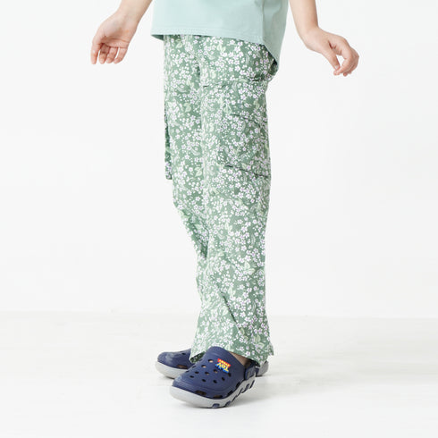 Green Floral Cargo Trouser