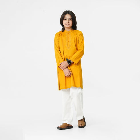 Yellow Embroidered Kurta Shalwar