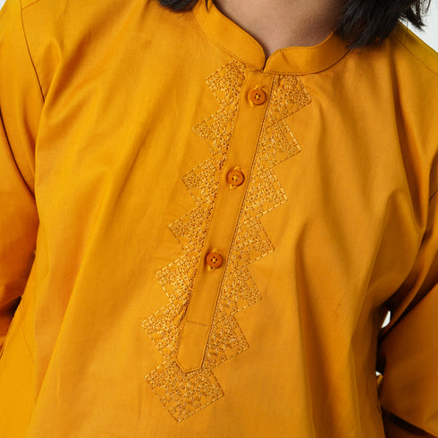 Yellow Embroidered Kurta Shalwar