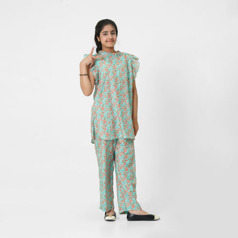 Light Green Printed 2pc Eastern Set