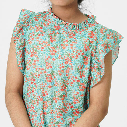 Light Green Printed 2pc Eastern Set