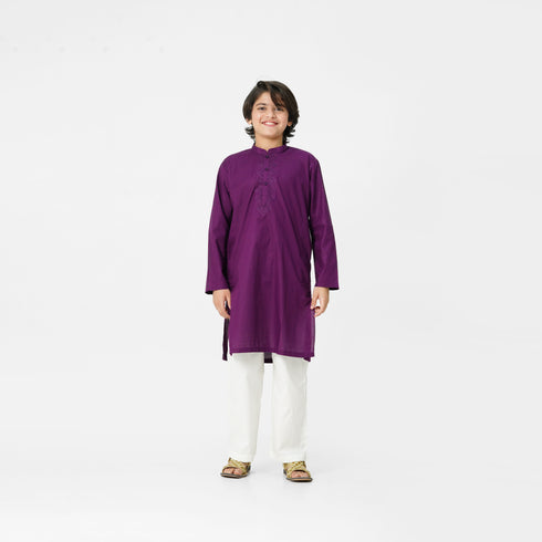 Purple Embroidered Kurta Shalwar