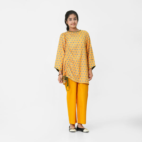 Yellow Printed 2pc Eastern Set