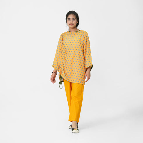 Yellow Printed 2pc Eastern Set