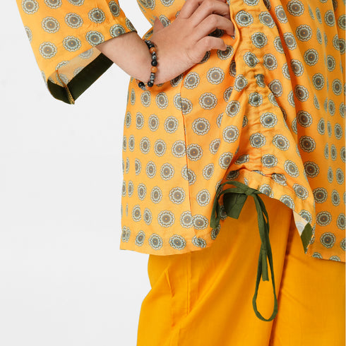 Yellow Printed 2pc Eastern Set