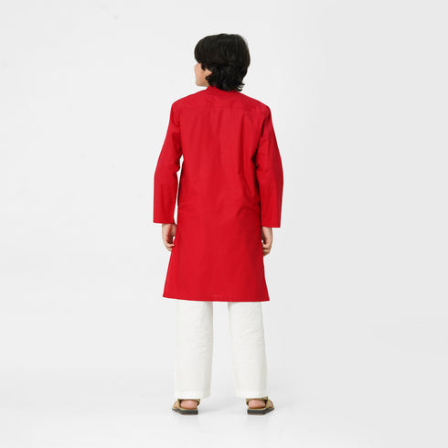 Red Embroidered Kurta Shalwar