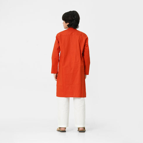 Orange Embroidered Kurta Shalwar