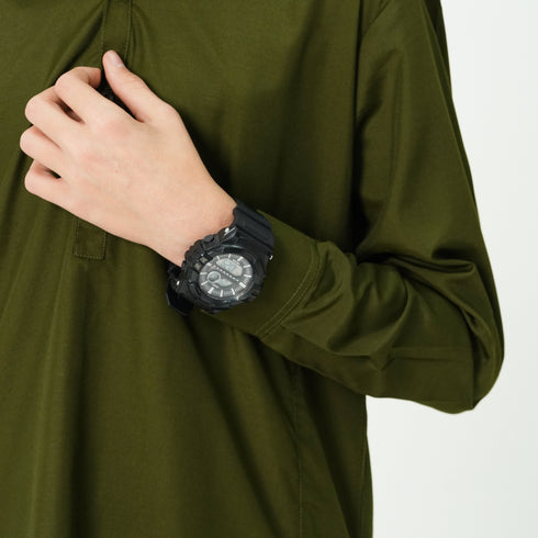 Olive Wash n Wear Suit