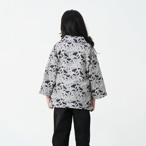 Flowers Relaxed Top - Grey