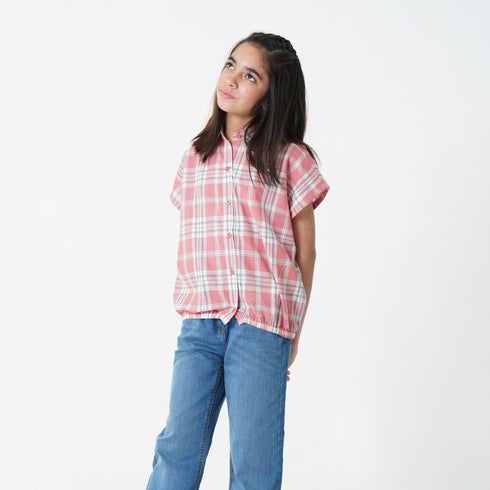 Button Down Crop Top - CHECKERED