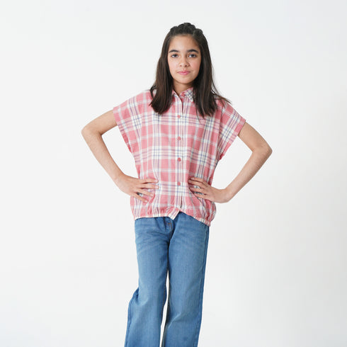 Button Down Crop Top - CHECKERED