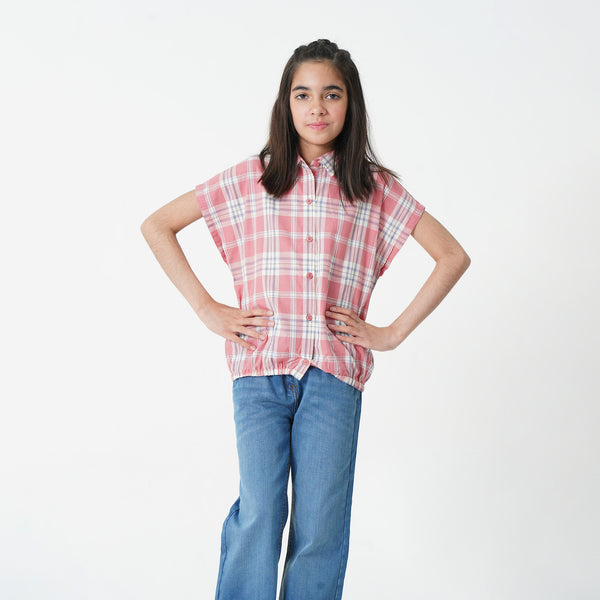 Button Down Crop Top - CHECKERED