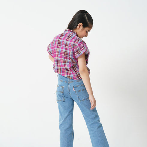 Multi Chequered Crop Top