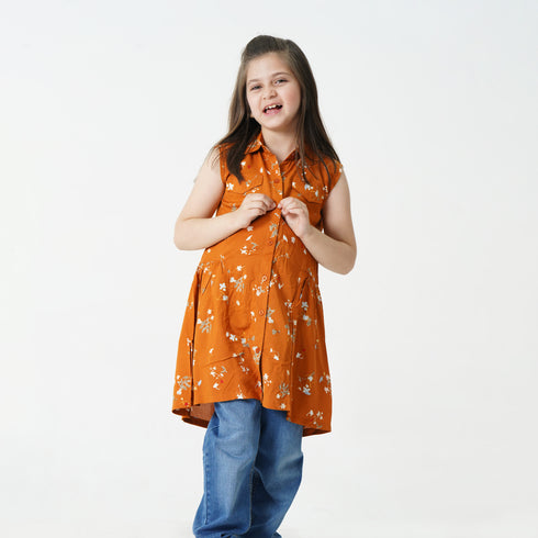 Mustard Printed Dress