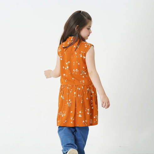 Mustard Printed Dress