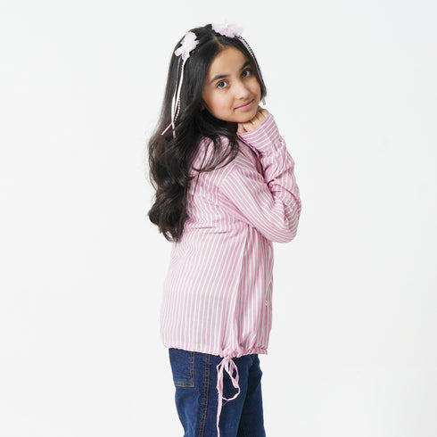 Pink Striped Crop Top