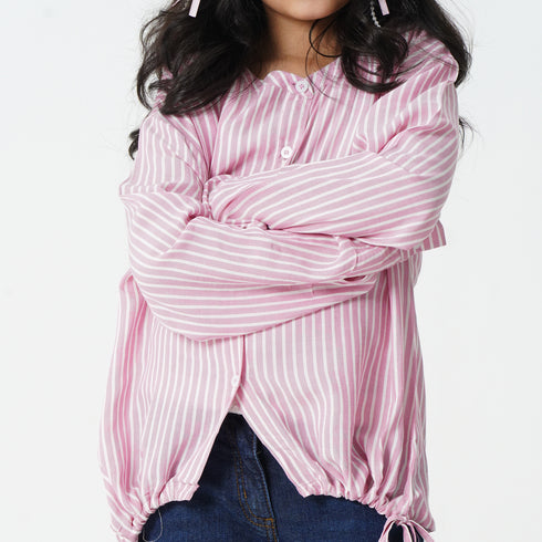 Pink Striped Crop Top