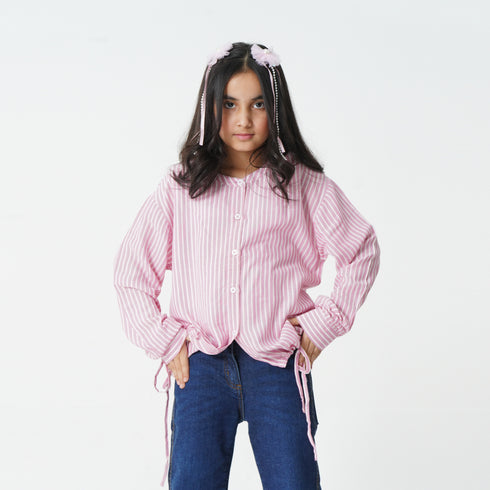 Pink Striped Crop Top