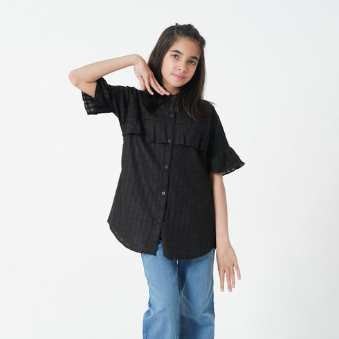 Black Chequered Top