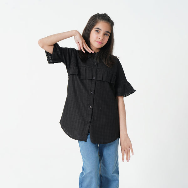 Black Chequered Top