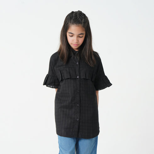 Black Chequered Top