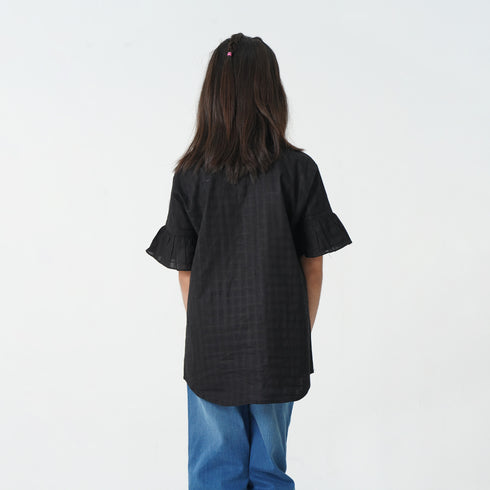 Black Chequered Top