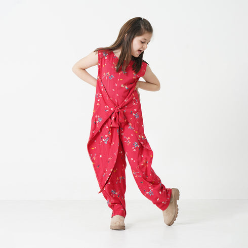 Red Printed Dungaree