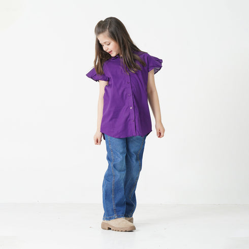 Purple Frilled Top