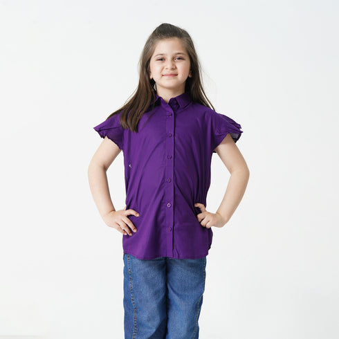 Purple Frilled Top