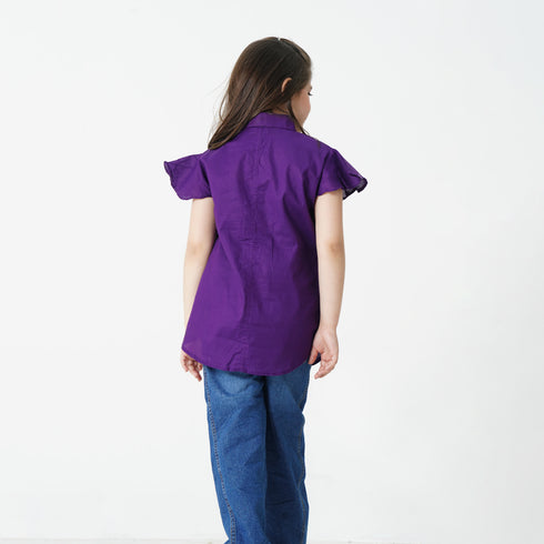 Purple Frilled Top