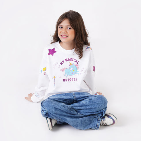 MAGICAL UNICORN PRINTED SWEATSHIRT