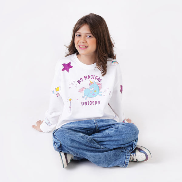MAGICAL UNICORN PRINTED SWEATSHIRT