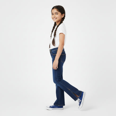 Dark Blue Slit Jeans