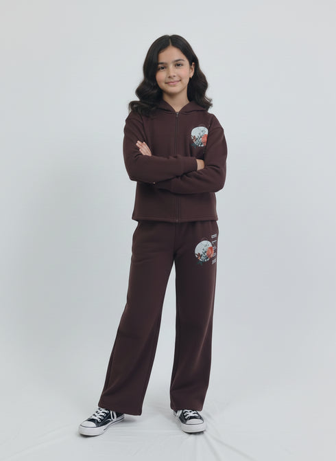 Blossom Brown Hoodie Set