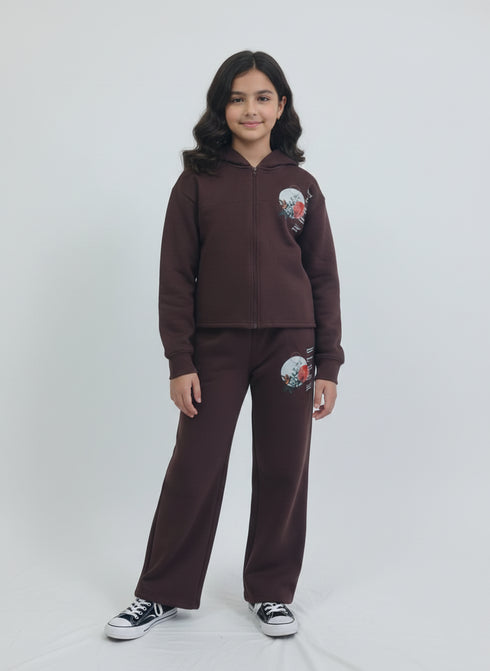 Blossom Brown Hoodie Set